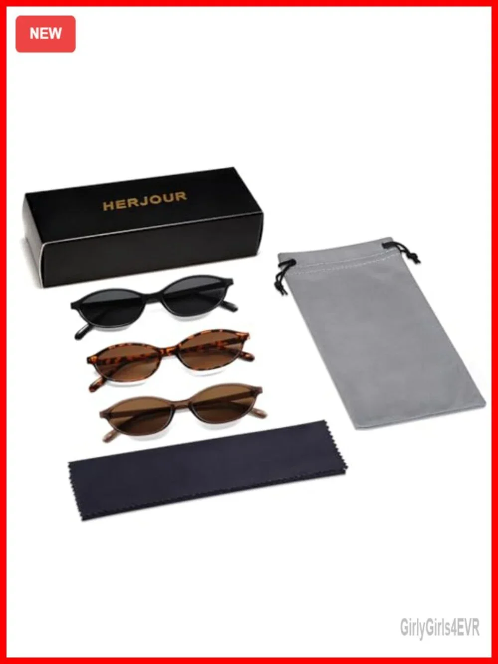 Retro Oval Cat Eye Sunglasses Women Y2K 2000s UV Protection 3 Pack